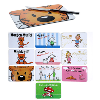 12 26841 Melamin Fruhstucksbrettchen Mit Frechen Spruchen Kindermotive Schneidbrett Schneidebrett 14349947 Restposten De