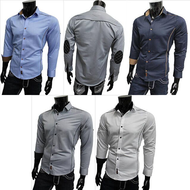 Business Freizeit Hemden Langarm Oberteile