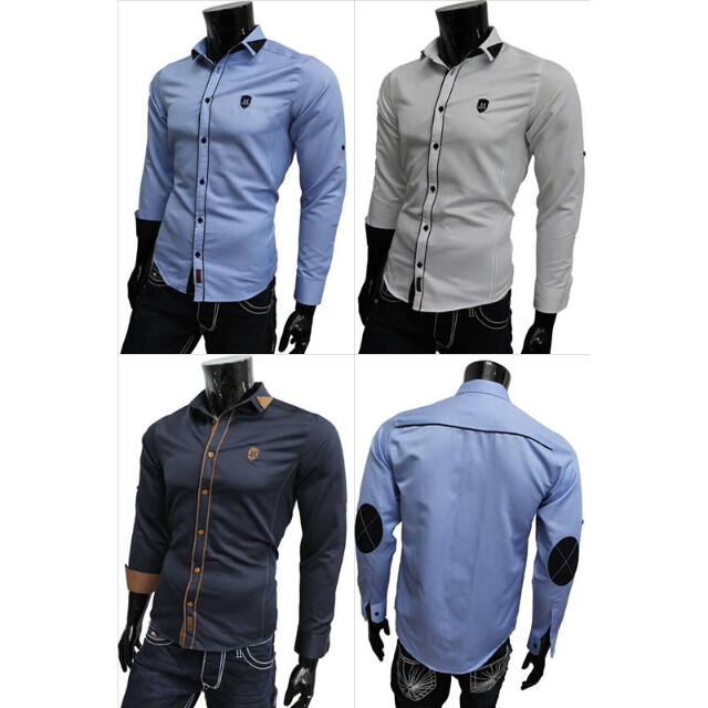 Business Freizeit Hemden Langarm Oberteile