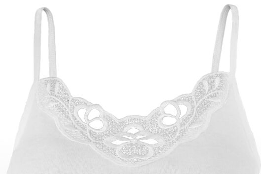 Yenita® Damen Unterhemd in weiss mit Spitze und Spaghetti-Trägern - Doppelpack