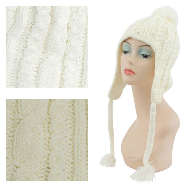 Damen Herbst Winter Strick Mütze Hut Kopfbedeckung