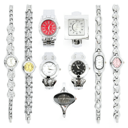 Damen Uhren Schmuck Strass Edelstahl Quartz