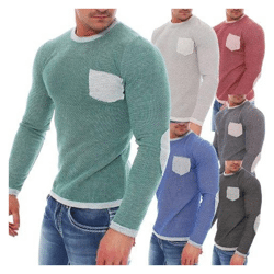 Herren Business Freizeit Pullover Langarm Shirts