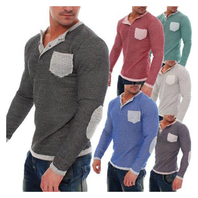 Herren Business Freizeit Pullover Langarm Shirts