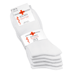 Damen SCHWESTERN-Socken 100% Baumwolle mit 1:1 Rippe