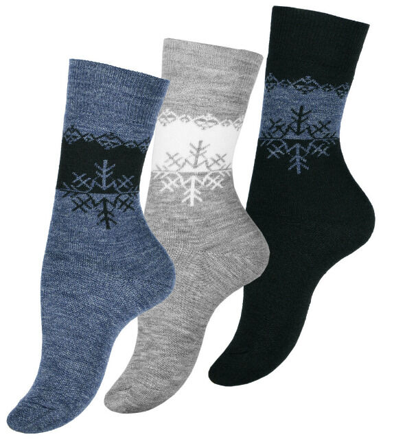 Women's full terry THERMO socks with snowflake motif
