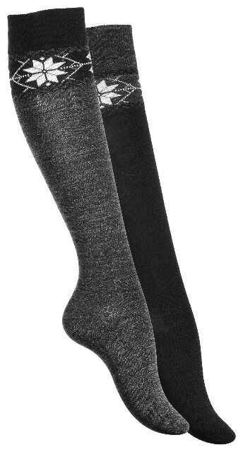 Women's wool knee-high socks with ice crystal pattern