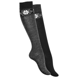 Damen Woll-Kniestrümpfe mit Eiskristallmuster