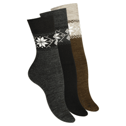 Damen Woll-Socken mit Eiskristallmuster 