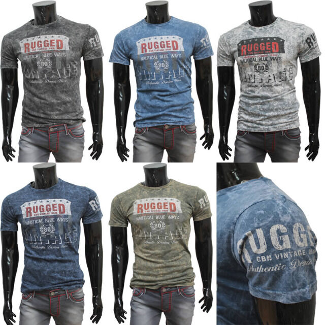 Herren Freizeit Sport T-Shirts Kurzarm Oberteile