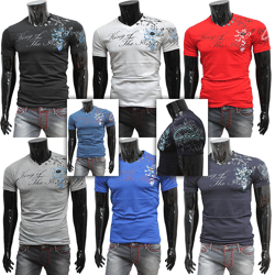 Herren Freizeit Sport T-Shirts Kurzarm Oberteile