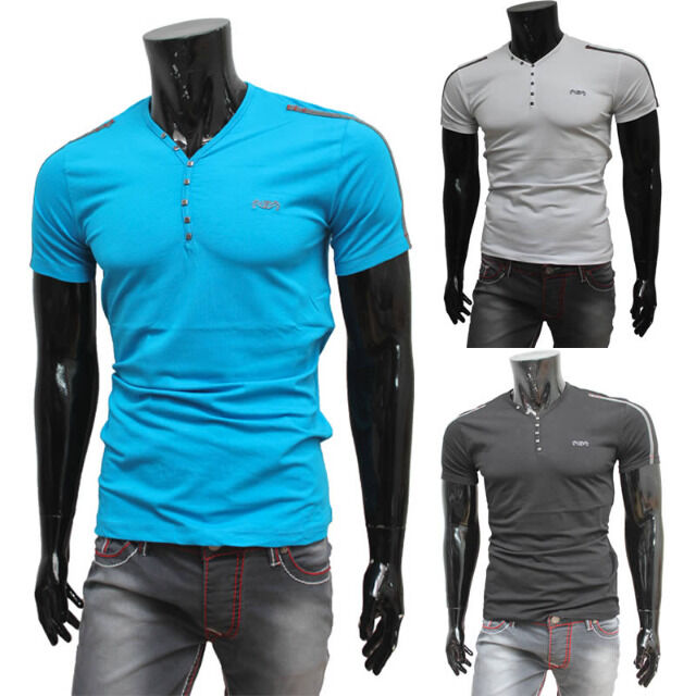 Herren Freizeit Sport T-Shirts Kurzarm Oberteile