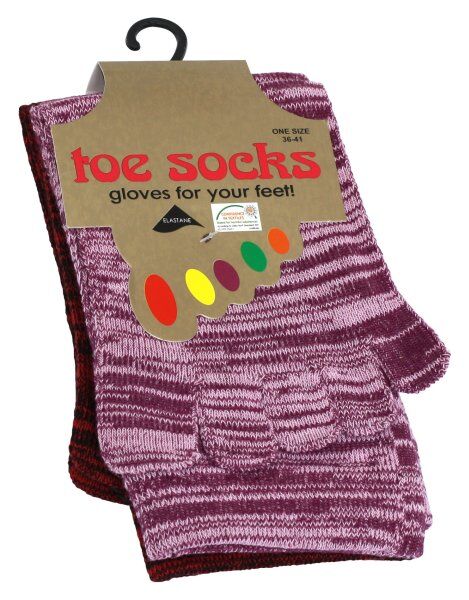 melierte Damen Baumwoll-Zehensocken 