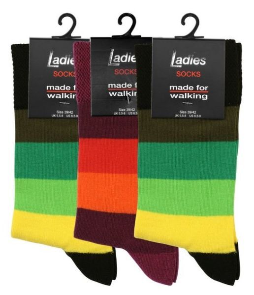 Bunte Damen Baumwoll Socken mit Blockringel