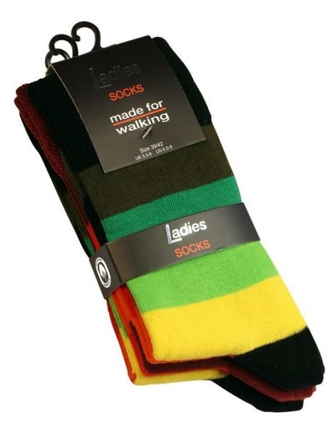 Bunte Damen Baumwoll Socken mit Blockringel