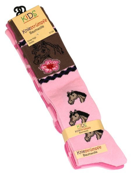 Kinder Kniestrümpfe mit Pfrede Motiven, Baumwolle