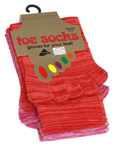 melierte Damen Baumwoll-Zehensocken 