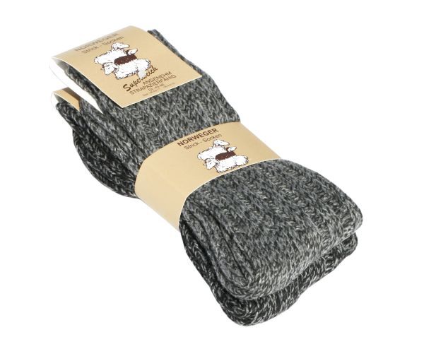 Unisex Norweger Grobstrick-Socken mit Wolle in anthrazit