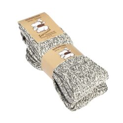 Unisex Norweger Grobstrick-Socken mit Wolle in grau