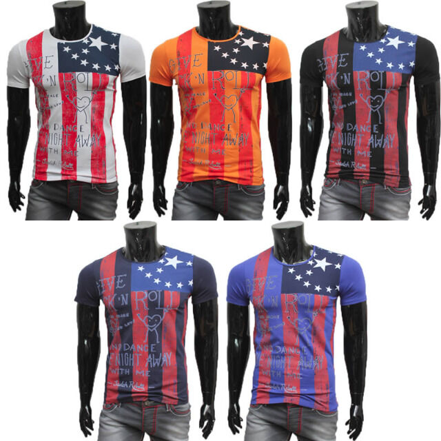 Herren Freizeit Sport T-Shirts Kurzarm Oberteile