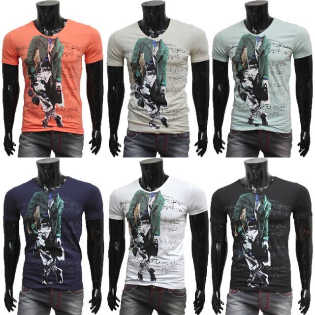 Herren Freizeit Sport T-Shirts Kurzarm Oberteile