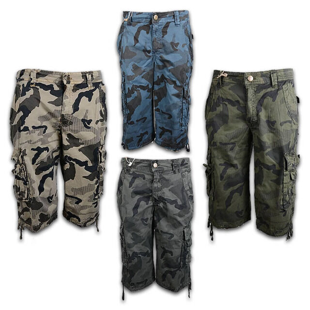 Men's summer capri cargo pants army look