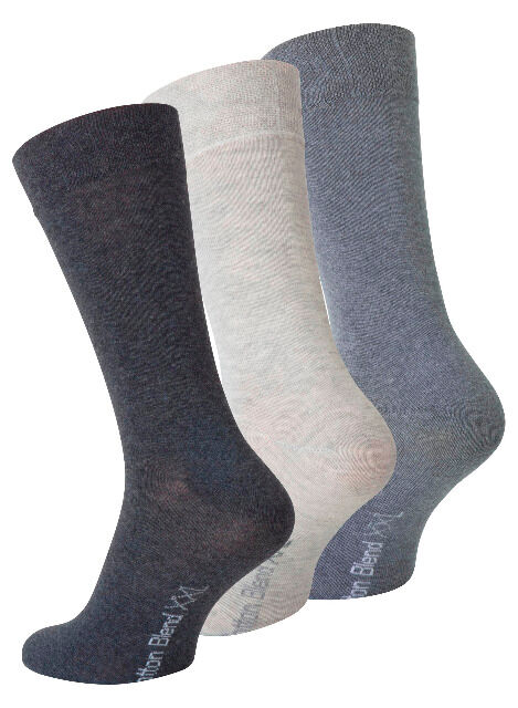 Herren XXL Baumwoll-Socken in Grautönen - Größe 47/50