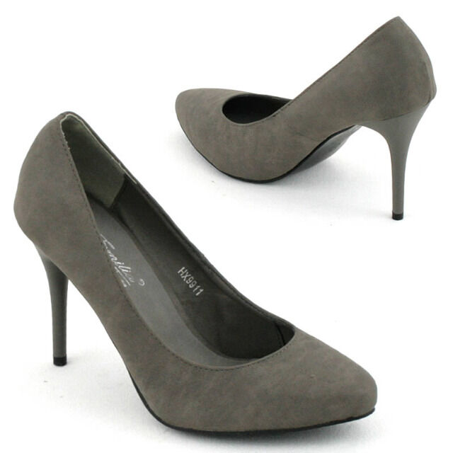 Damen Pumps High Heels Schuhe Lederoptik