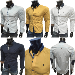 Herren Freizeit Business Hemden Langarm Oberteile