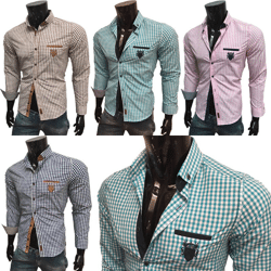 Herren Freizeit Business Hemden Langarm Oberteile