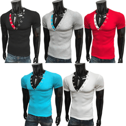 Herren Freizeit Sport T-Shirts Kurzarm Oberteile