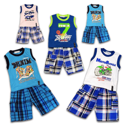 Jungen Sommer Tops Shorts Hosen im Set