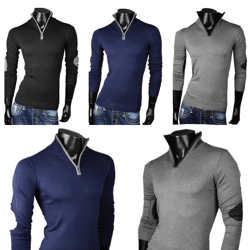 Herren Business Freizeit Pullover Langarm Shirts