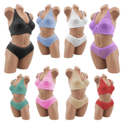 Sexy Damen BH Sets Slip Dessous Musterung