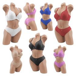 Sexy Damen BH Sets Slip Dessous Musterung