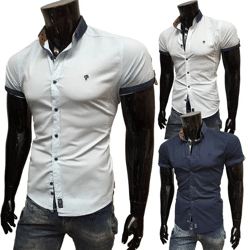 Herren Freizeit Business Hemden Kurzarm Oberteile