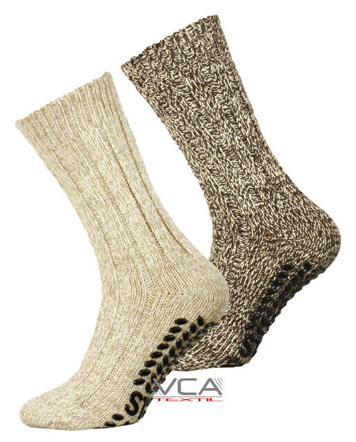 Unisex Norweger Grobstricksocken mit Antirutsch-Sohle