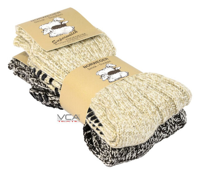 Unisex Norweger Grobstricksocken mit Antirutsch-Sohle