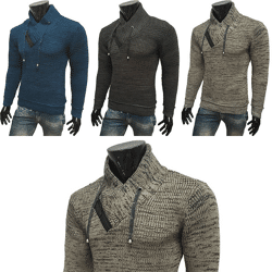 Herren Strick Pullover Langarm Shirts Oberteile