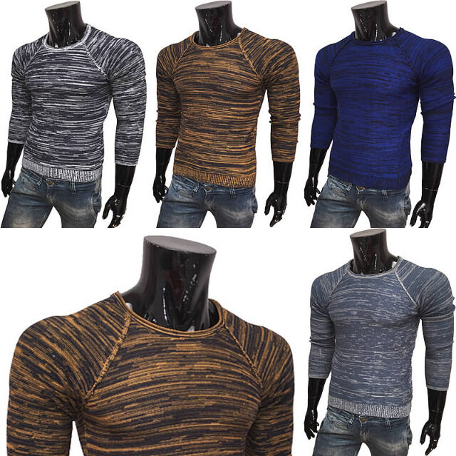 Herren Strick Pullover Langarm Shirts Oberteile