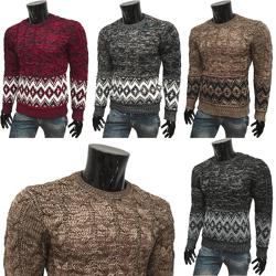 Herren Strick Pullover Langarm Shirts Oberteile