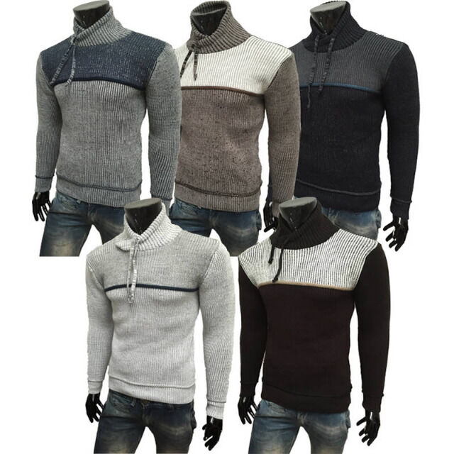 Herren Strick Pullover Langarm Shirts Oberteile
