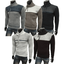 Herren Strick Pullover Langarm Shirts Oberteile