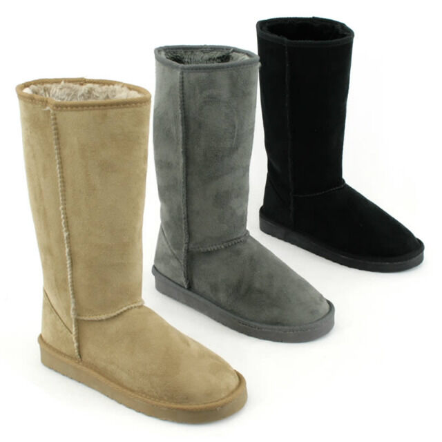 Damen Fell Stiefel Schuhe Herbst Winter Boots