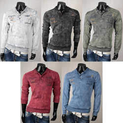 Herren Pullover Polo Langarm Shirts Oberteile