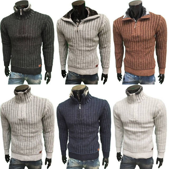 Herren Strick Pullover Langarm Shirts Oberteile