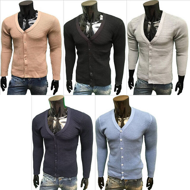 Herren Strick Jacke Langarm Oberteil