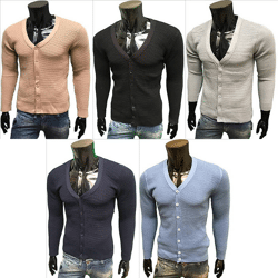 Men's knitted jacket long sleeve top