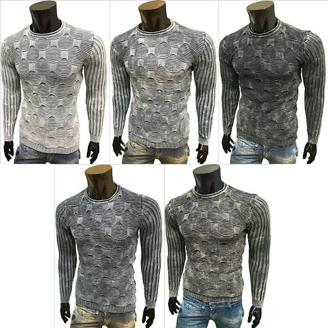 Herren Strick Pullover Langarm Shirts Oberteile