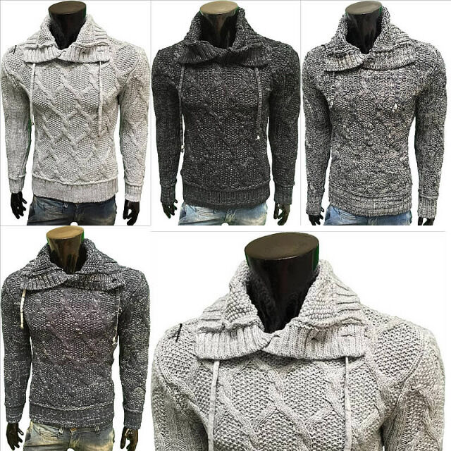 Herren Strick Pullover Langarm Shirts Oberteile